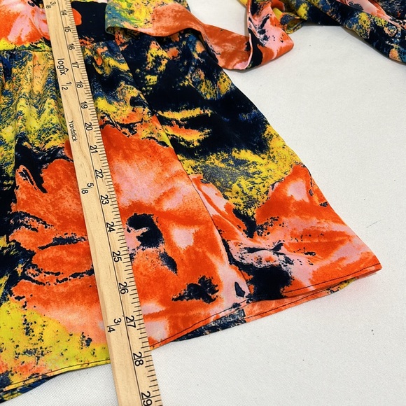 BETSEY JOHNSON WOMEN BLOUSE BELL SLEEVE MULTICOLOR Sz LARGE - Picture 13 of 14